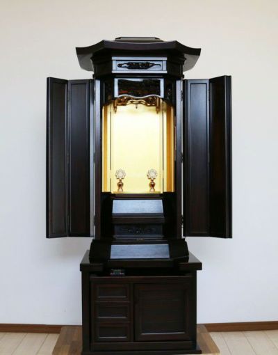 創価学会 厨子型伝統中古仏壇 540 さくら彫刻 黒檀 | 桜梅桃李.com