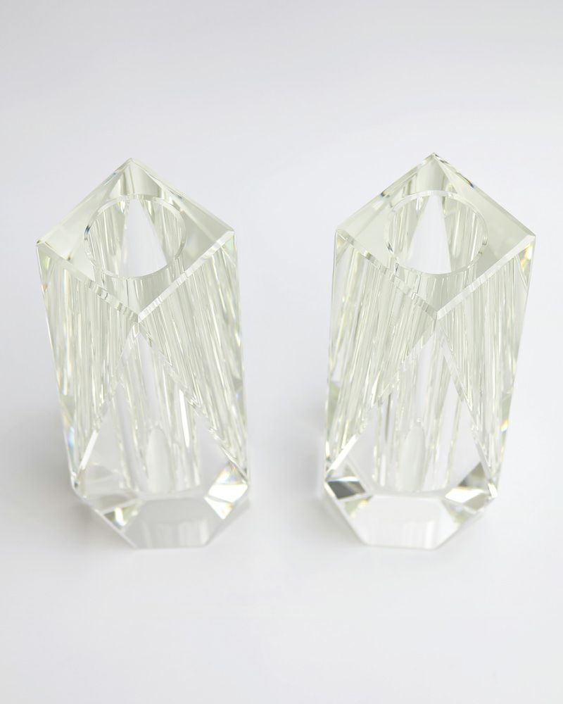 創価学会 花立 クリスタル Mサイズ 2個セット | 桜梅桃李.com