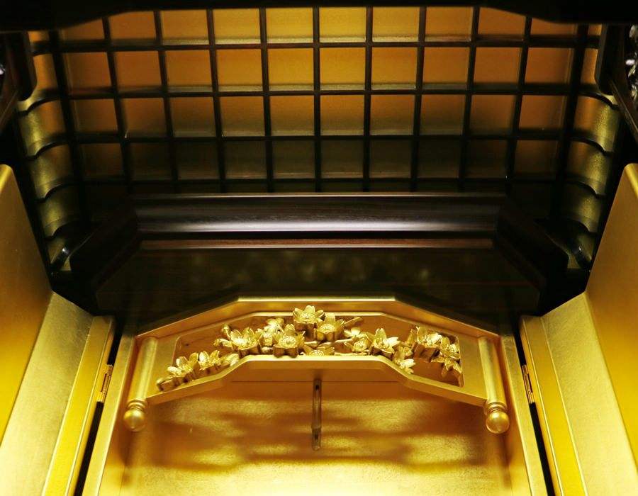 創価学会 厨子型経机付き 中古仏壇 916 22号本黒檀 金剛桜 | 桜梅桃李.com