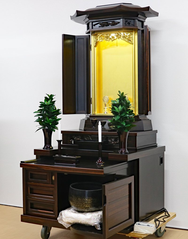 創価学会 厨子型 中古仏壇 1075 3尺黒檀六角厨子 | 桜梅桃李.com