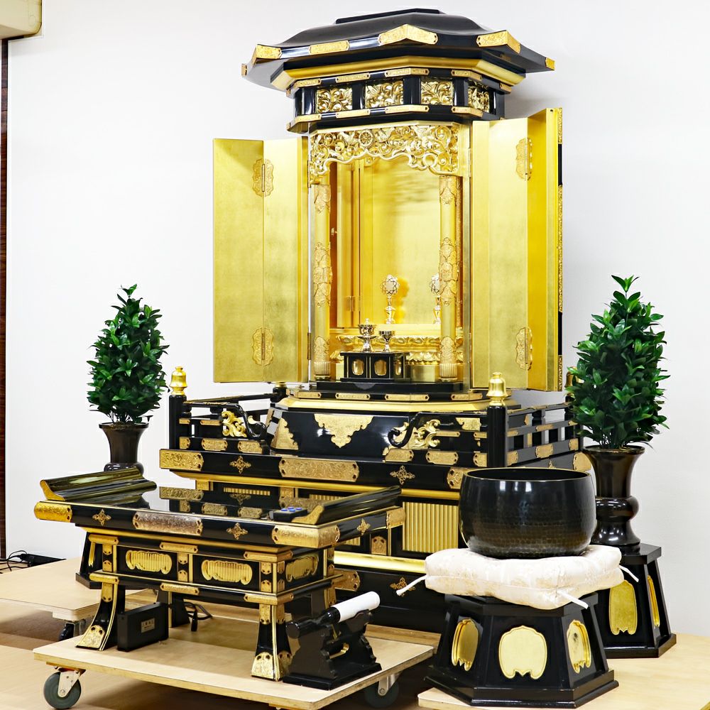 美品！創価学会、仏壇 創価学会 個人会館用中古仏壇 1082 4尺黒塗 | 桜梅桃李.com