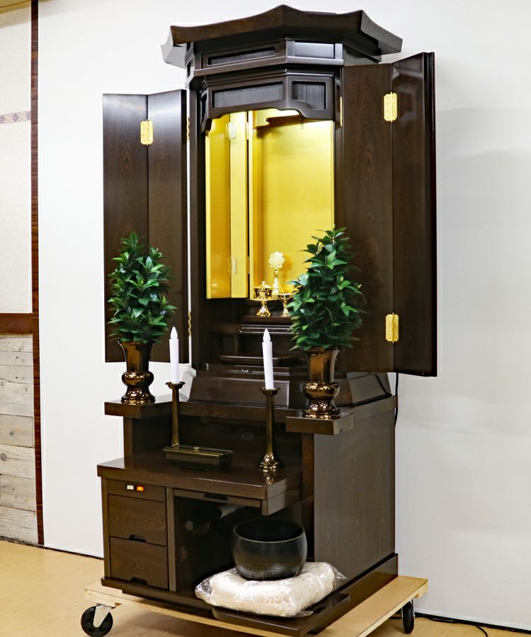 創価学会 厨子型 中古仏壇 1348 鉄刀木（タガヤサン）｜LED刷新・特装