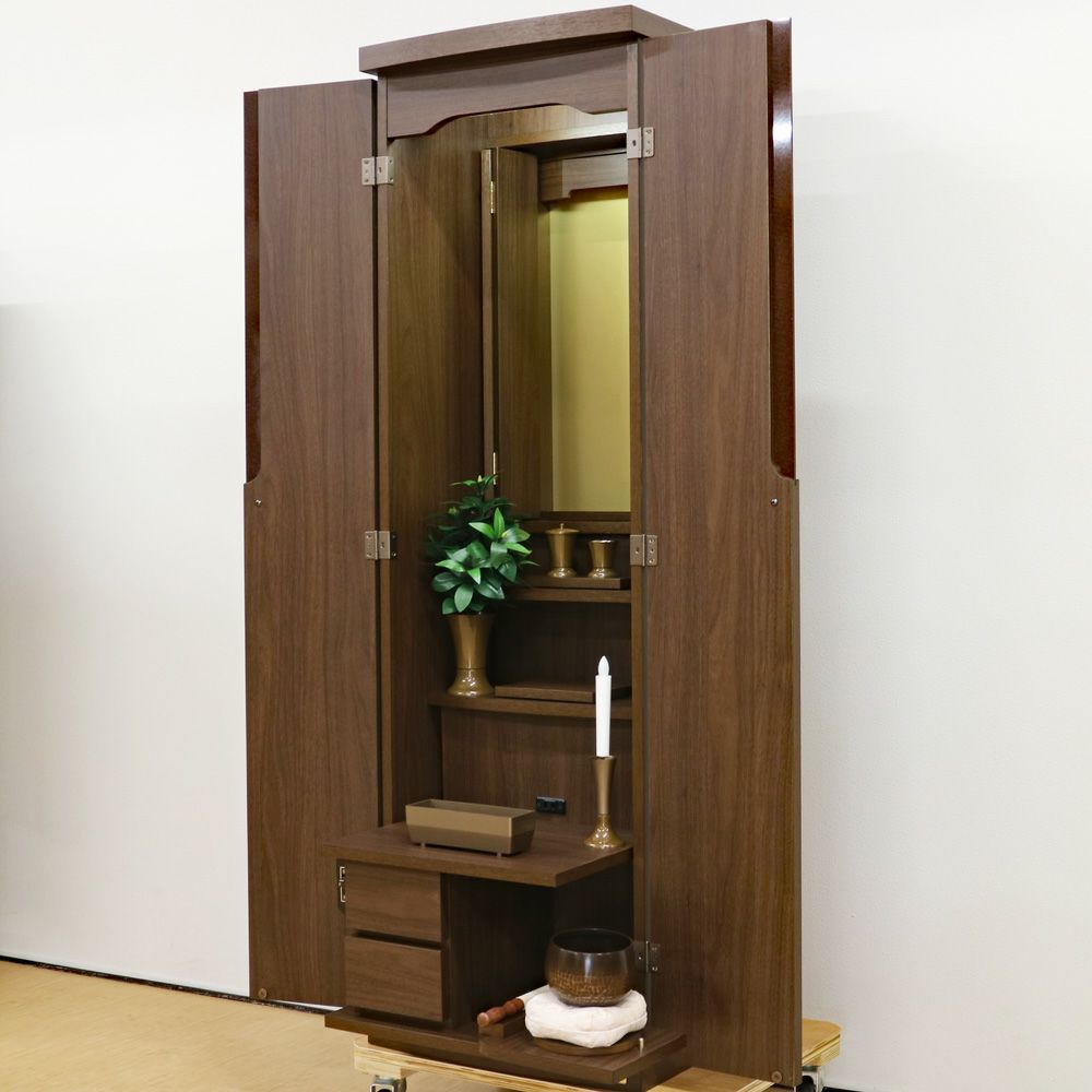 創価学会 家具調 中古仏壇 1365 ブラウン｜仏壇革命・虚空厨子なら桜梅